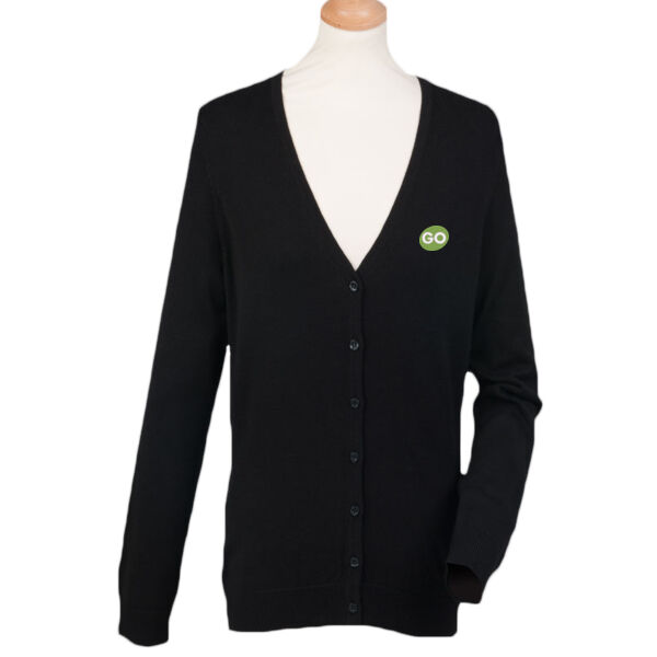 GO Vehicle Services - Henbury Ladies Lightweight V Neck Cardigan Thumbnail