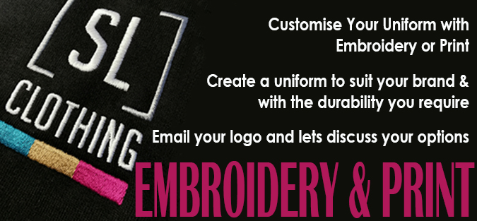 Embroidery print branded clothing customised workwear 