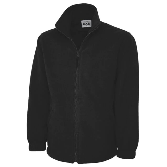 Black full zip fleece jacket