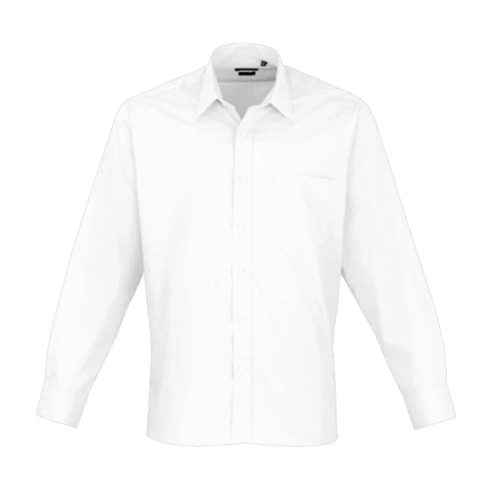 White long sleeve poplin shirt
