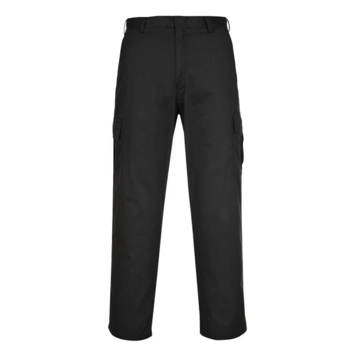 Black cargo work trousers